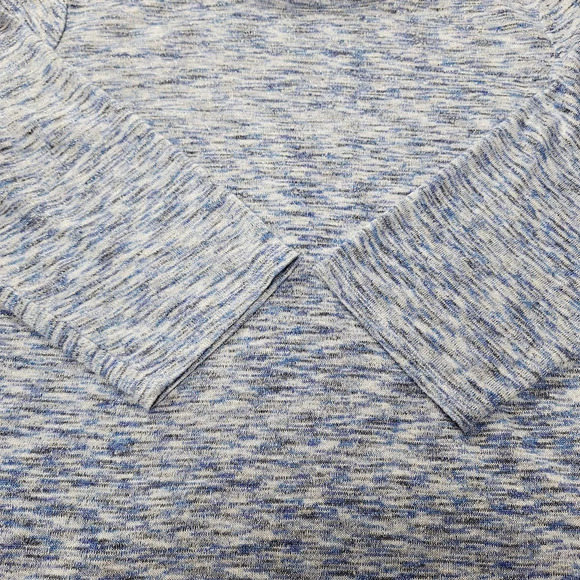 Chico's Sz 3/US‎ XL Blue Metallic Side Slit Pullover Top - Picture 6 of 13